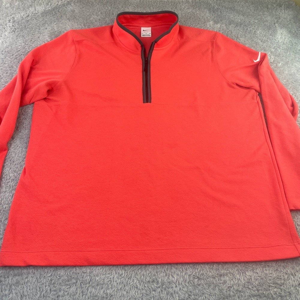 Nike Pullover Mens XL Coral Orange Dri-FIT 1/4 Zip Golf Training DJ5474-850 - Picture 3 of 6